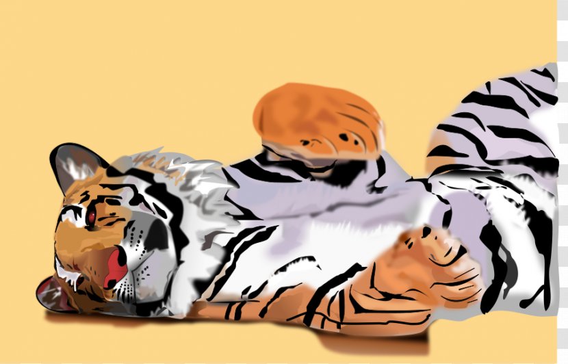 Tiger Cat Clip Art - Watercolor - Free Parchment Background Transparent PNG