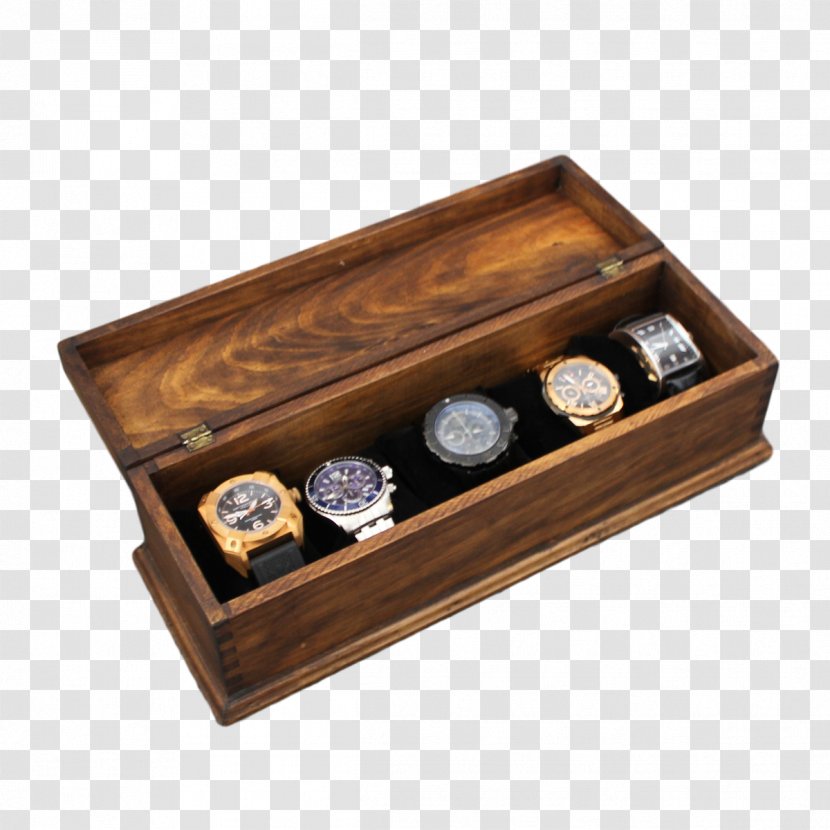 Wooden Box Watch Drawer - Leather Transparent PNG