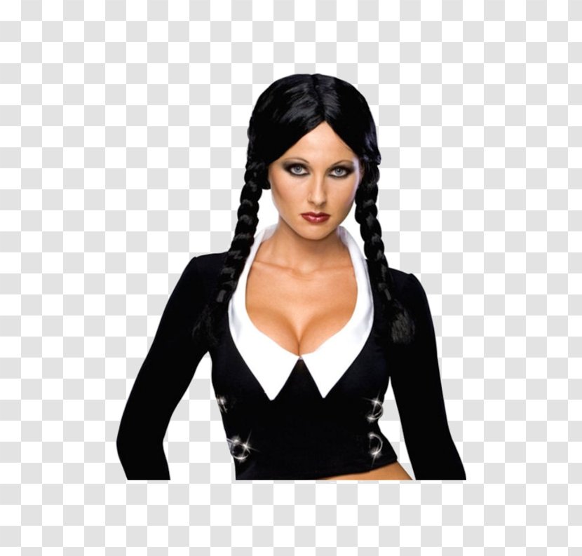 Wednesday Addams The Family Gomez Morticia Wig - Human Hair Color Transparent PNG