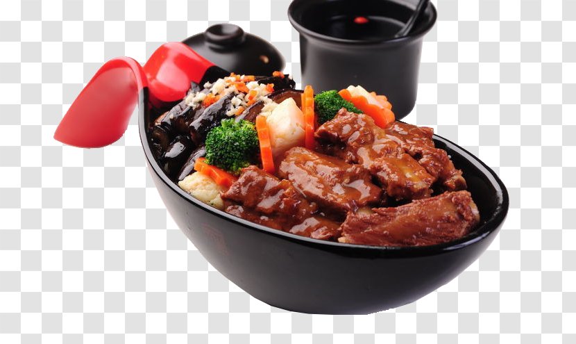 Asian Cuisine Spare Ribs Onigiri Cooked Rice - Pork - Larry Eggplant With Transparent PNG