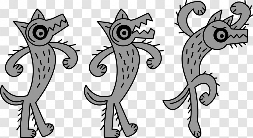 Gray Wolf Download Clip Art - Black And White - Cartoon Transparent PNG