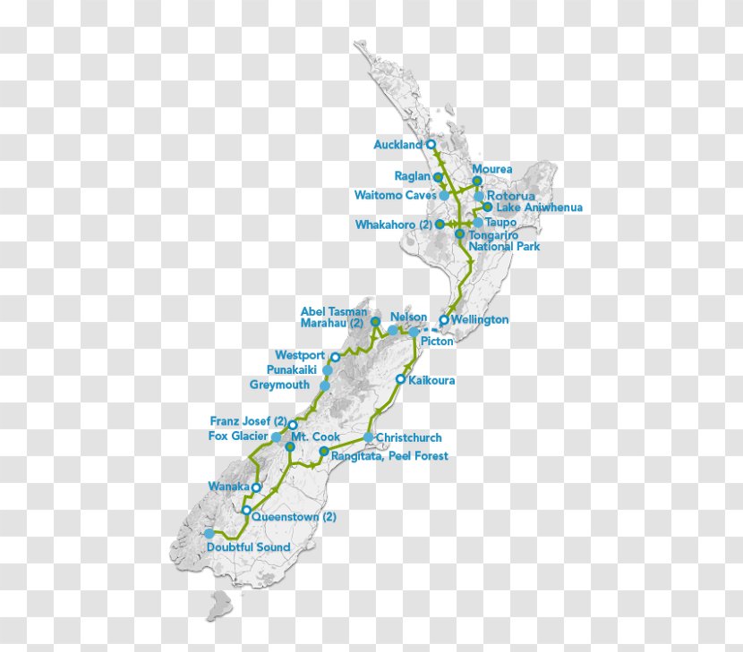 Fox Glacier Bus Aoraki / Mount Cook Map Auckland Region - Travel Transparent PNG