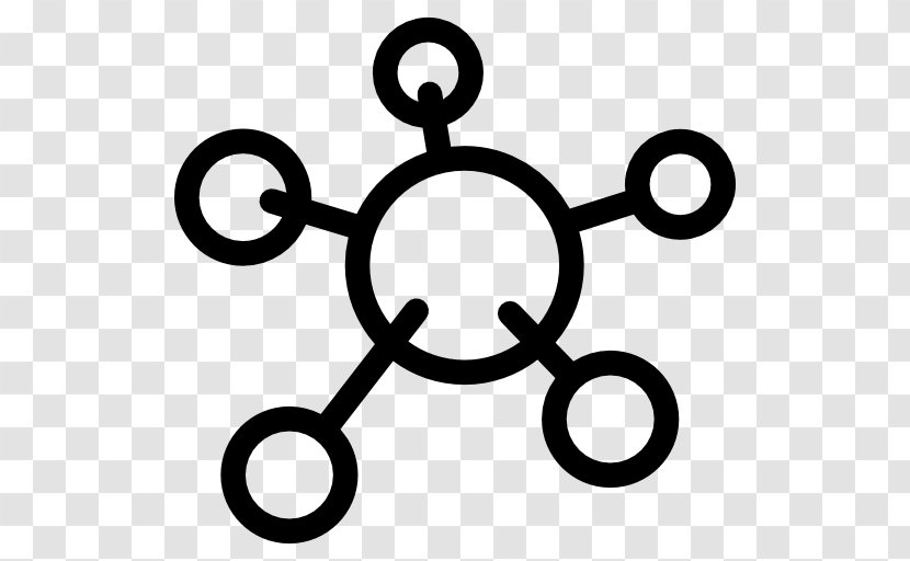 Molecular Vector - Symbol - Black And White Transparent PNG
