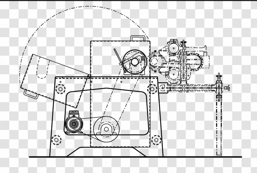 Technical Drawing Line Art Sketch - Car - Structure Transparent PNG