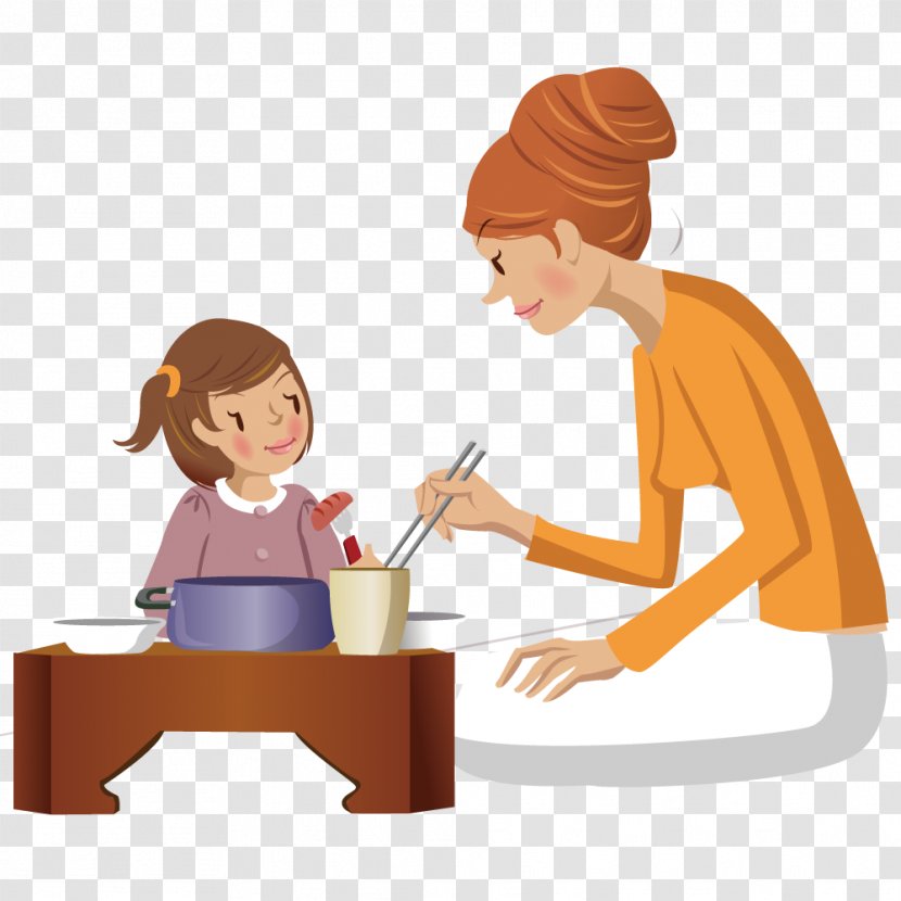 Child Mother Eating - Public Relations - Accompany The To Eat Transparent PNG