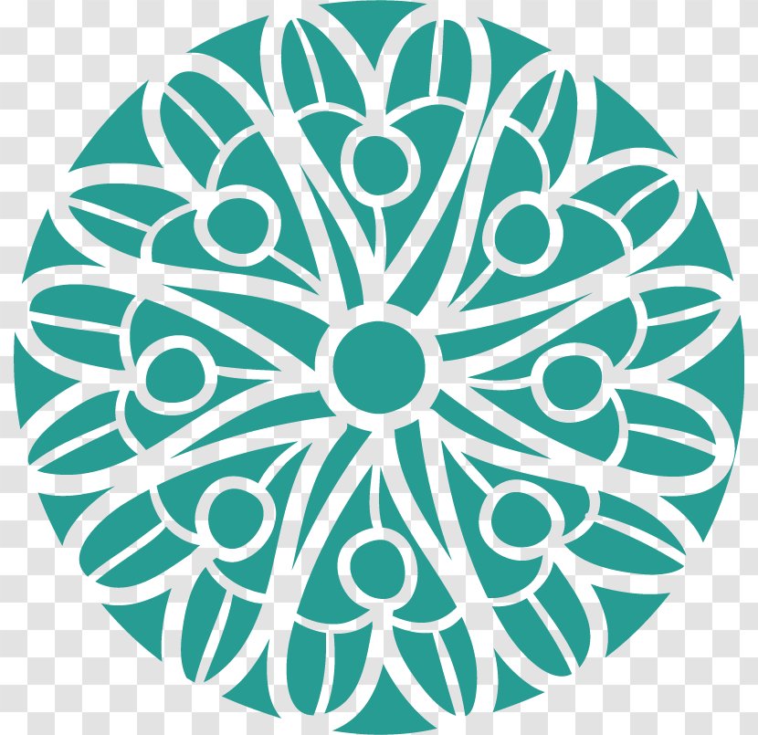 Circle Illustration - Green - Hand Painted Flowers Transparent PNG