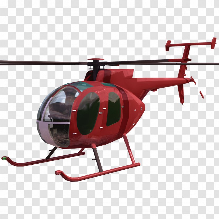 MD Helicopters 500 McDonnell Douglas Defender 3D Computer Graphics Modeling - Autodesk 3ds Max - Red Helicopter Transparent PNG