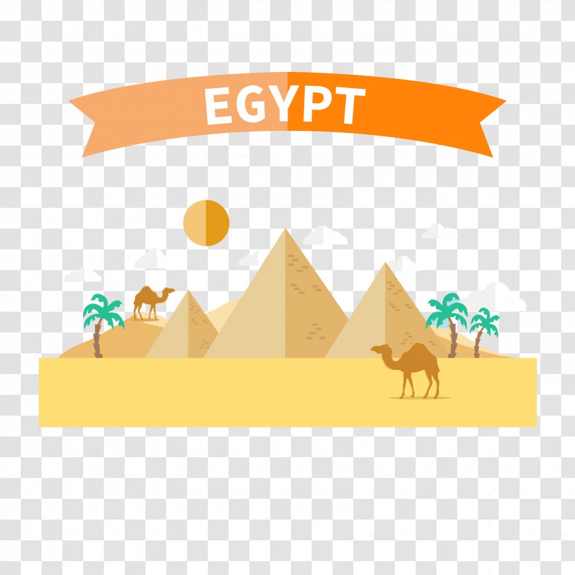 Egypt Landscape Flat Design Drawing - Vector Travel Transparent PNG
