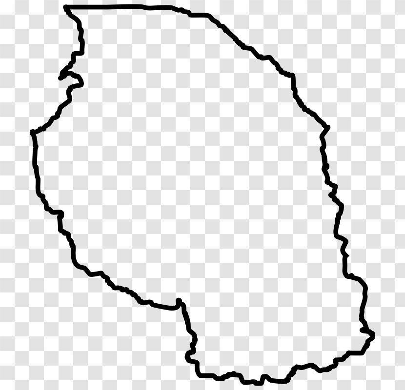 Flag Of Tanzania Map Clip Art - Black And White - Us Clipart Transparent PNG