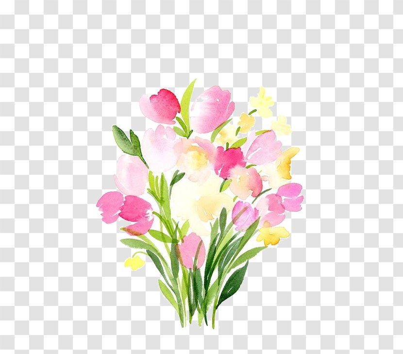Watercolor: Flowers Watercolour Watercolor Painting Drawing - Pink Transparent PNG