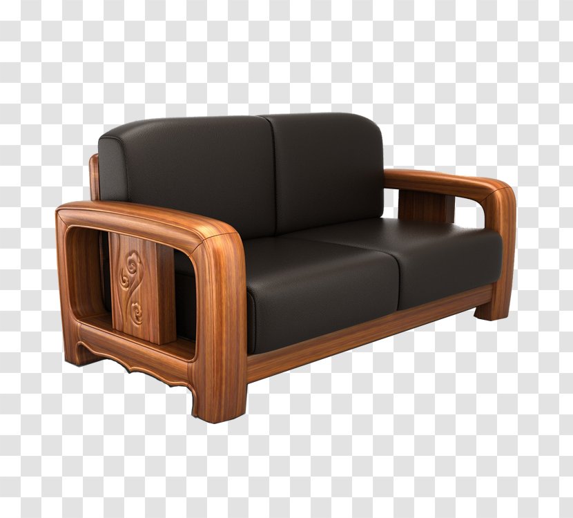 Loveseat Couch Chair - Wood - Europe Sofa Transparent PNG