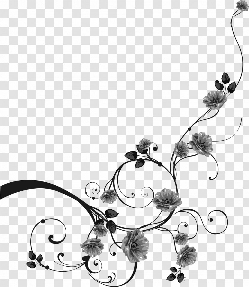 Flower Rose Black And White Clip Art - Flowering Plant - Flourish Transparent PNG