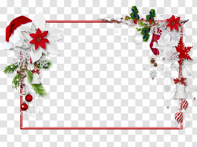 Santa Claus Christmas Picture Frames Candy Cane Clip Art - Card - Winter Decoration Transparent PNG