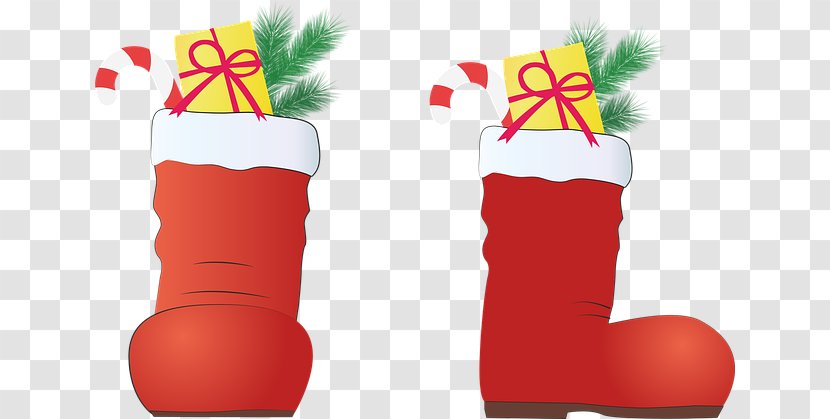 Christmas December 24 Shoe - Stocking - Decoration Red Socks Transparent PNG