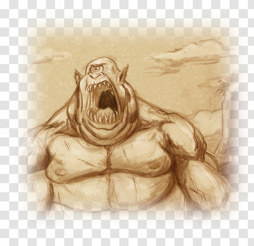 Cyclops Drawing Greek Mythology Monster Sketch - Silhouette Transparent PNG