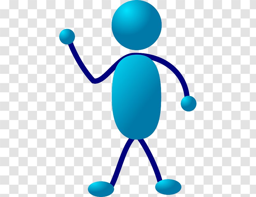 Stick Figure Clip Art - Hand - Blue Water Man Transparent PNG