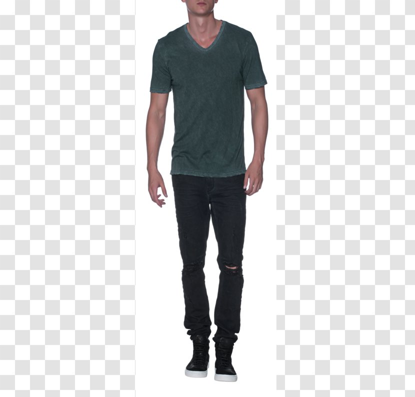 Jeans Long-sleeved T-shirt Shoulder Transparent PNG