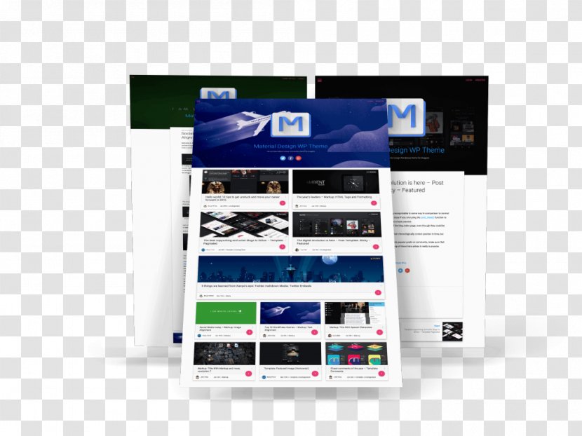 Responsive Web Design Material WordPress Theme - Flat - Two Sessions Transparent PNG