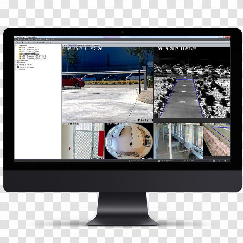 Computer Monitors Closed-circuit Television Video IP Camera Pan–tilt–zoom - Security - Watcher Transparent PNG