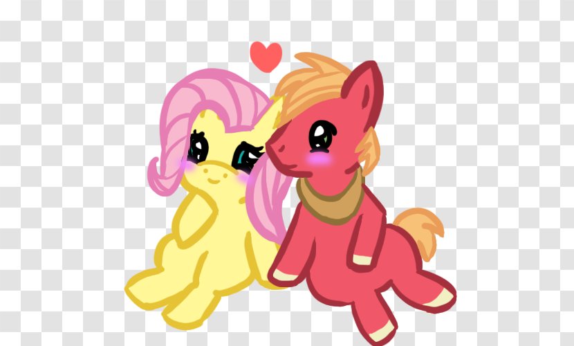 Fluttershy Big McIntosh Pony Applejack Macintosh - Silhouette - Kiss Transparent PNG