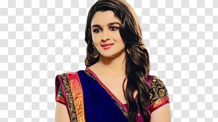 Alia Bhatt Formal Wear Sari Model STX IT20 RISK.5RV NR EO - Velvet - Black Hair Transparent PNG