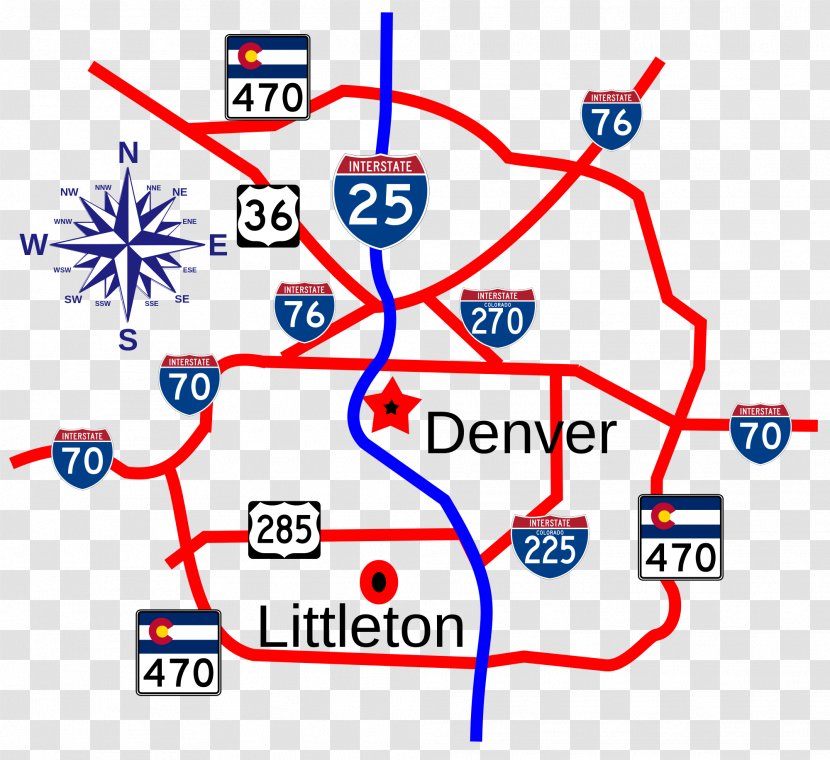Interstate 25 In Colorado Highway Road - Text Transparent PNG