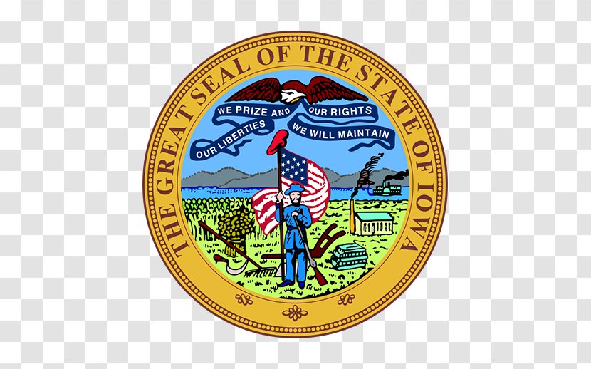 Seal Of Iowa Great The United States Indiana Flag - Crony Transparent PNG