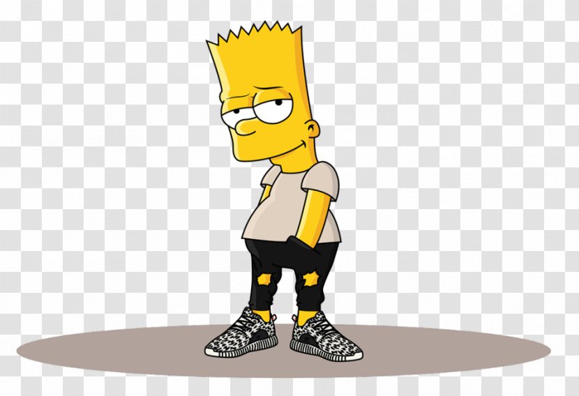 Bart Simpson Homer Adidas Yeezy Drawing - Cartoon - Supreme Transparent PNG