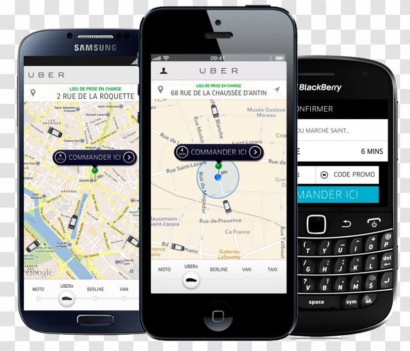 Feature Phone Smartphone Uber Handheld Devices IPhone - Electronic Device - Connecting Taxis Transparent PNG