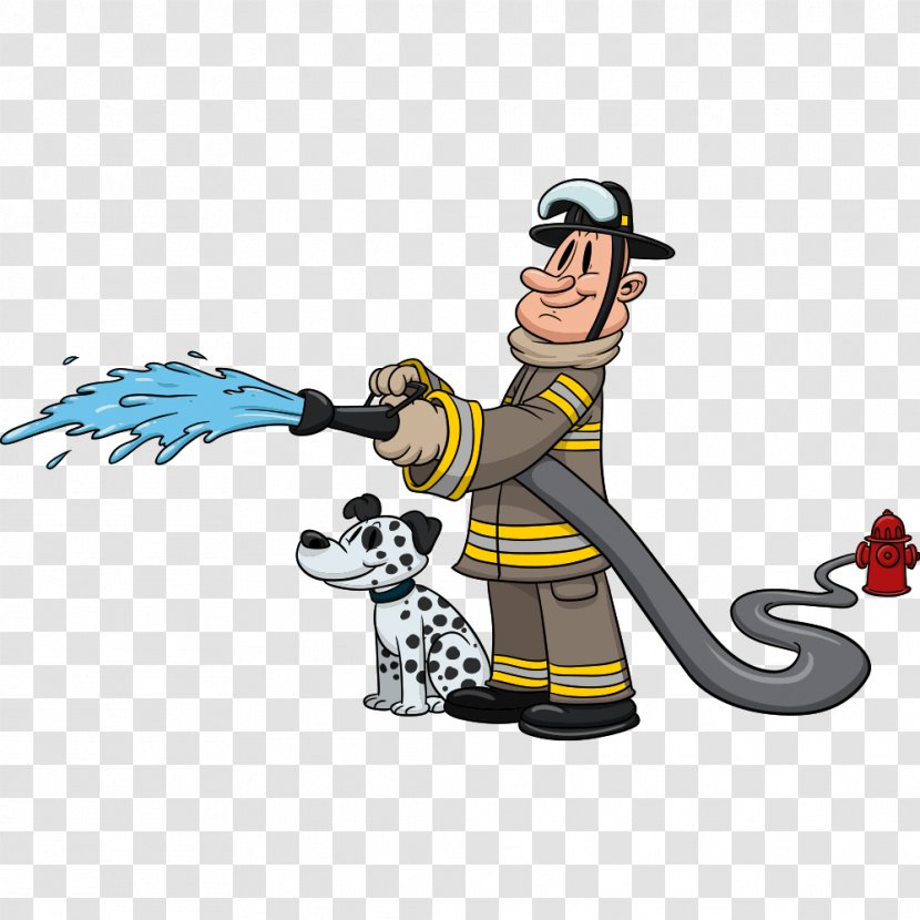 Dalmatian Dog Firefighter Cartoon - Fire - Dalmatians And Firefighters Transparent PNG