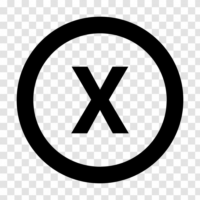 Registered Trademark Symbol Copyright - Sign - X Transparent PNG
