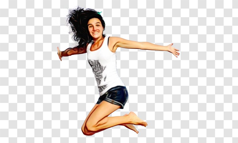 Clip Art Image Jumping Transparency - Lady - Tshirt Transparent PNG