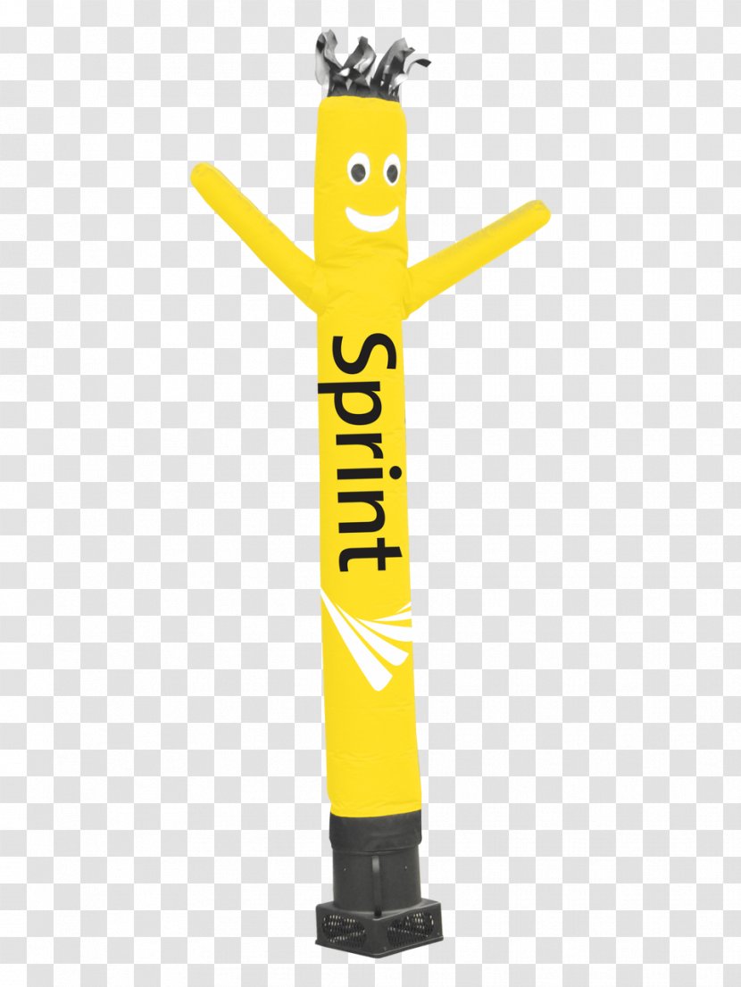Yellow Tube Man Sprint Inflatable Advertising - Dancer Transparent PNG