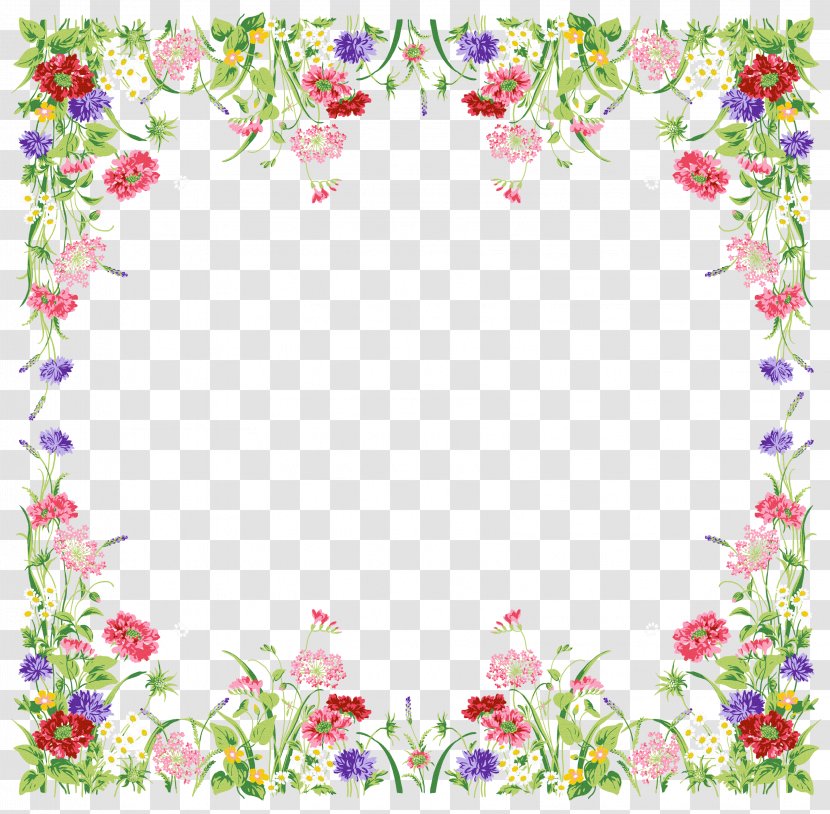 Clip Art Picture Frames Vector Graphics Photograph - Cut Flowers - Floral Border Transparent Transparent PNG