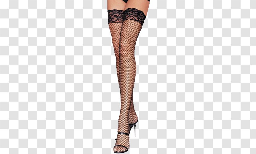 Stocking Hold-ups Knee Highs Tights Sock - Cartoon - Lace Black Fishing Nets High Heels Transparent PNG