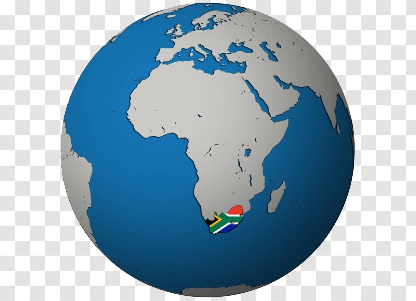 Flag Of South Africa Globe World Map Stock Photography - On Earth Transparent PNG