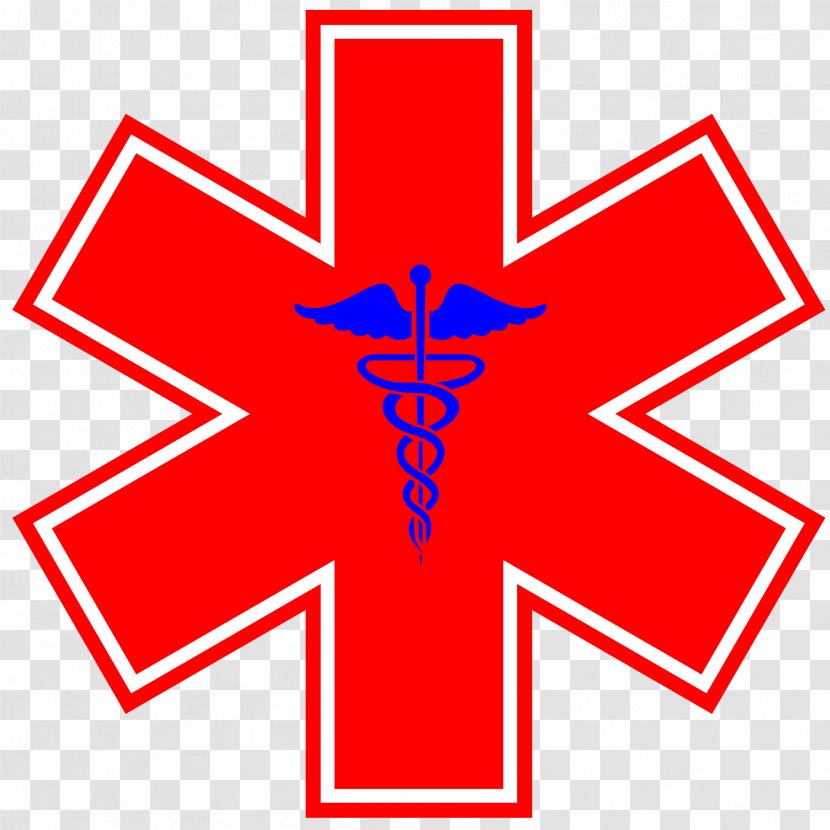 Star Of Life Emergency Medical Services Decal Technician - Red Transparent PNG