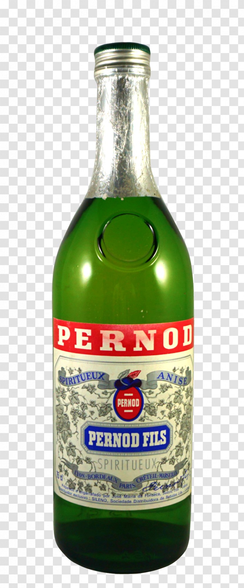 Liqueur Pernod Fils Glass Bottle Water 1970s - Drink Transparent PNG