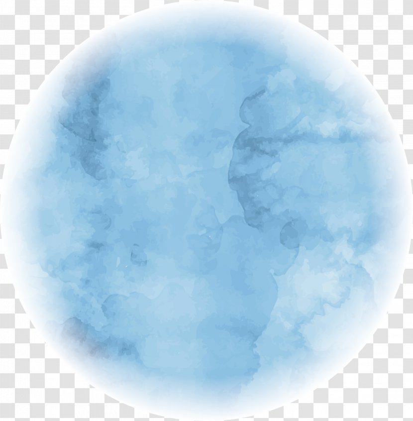 Blue Circular Watercolour - Sphere - Cloud Computing Transparent PNG