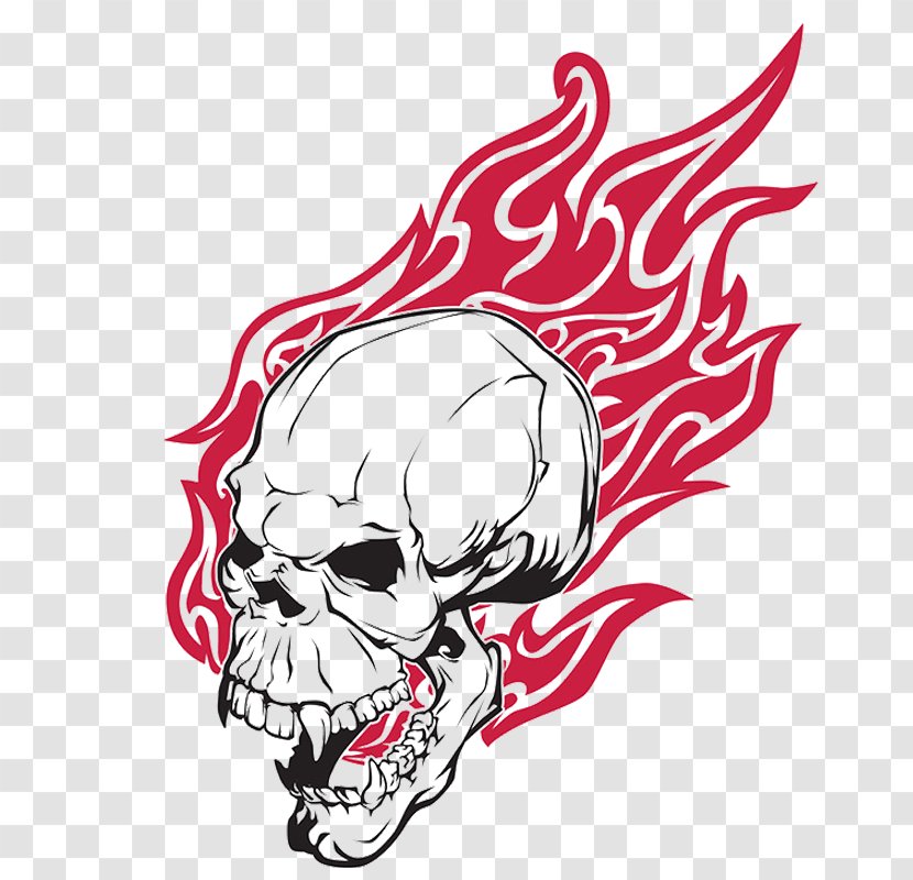 Flame Skeleton - Head - Art Transparent PNG