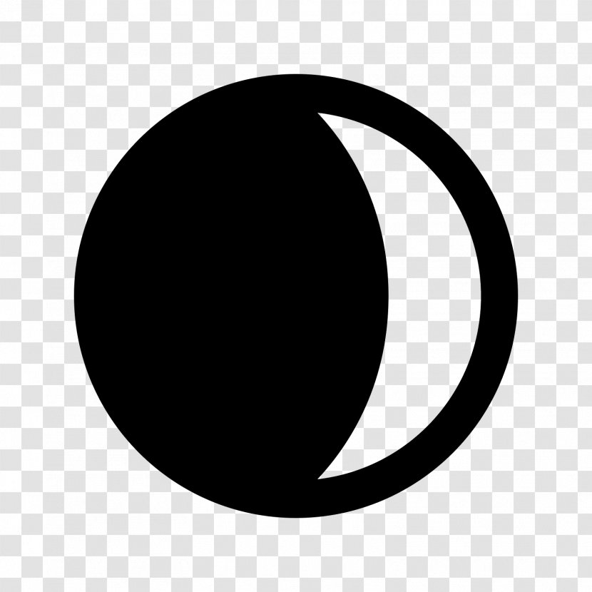 Lunar Phase Crescent Moon Symbol Clip Art - Black Transparent PNG