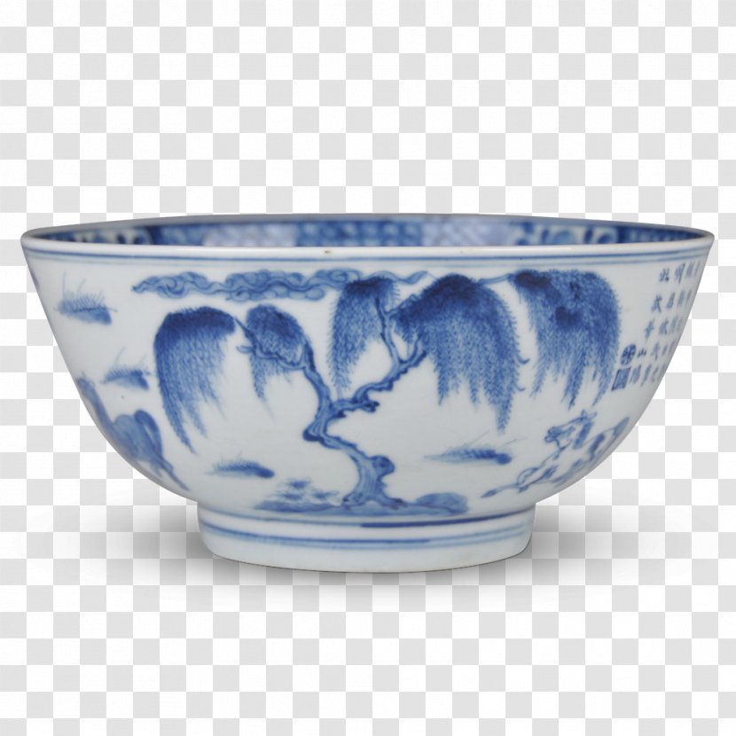Bowl Ceramic Glass Blue And White Pottery Tableware - Mixing Transparent PNG