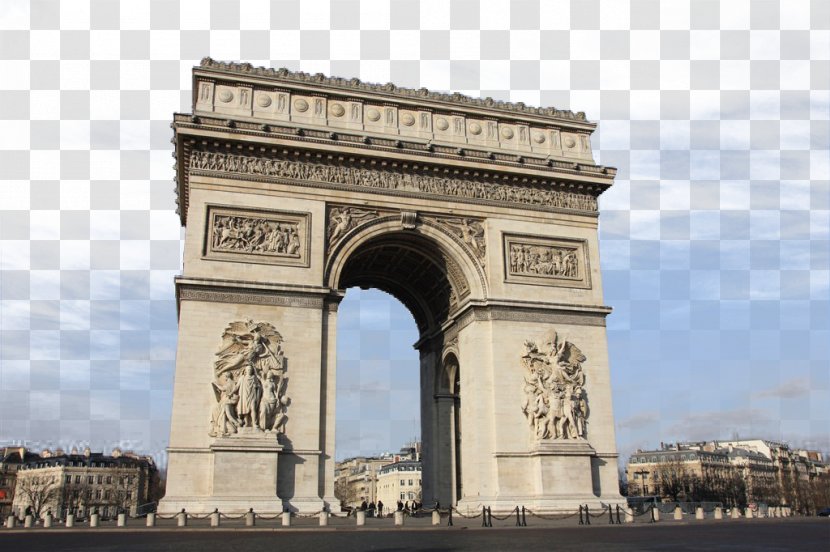 Arc De Triomphe Champs-xc9lysxe9es Eiffel Tower Notre-Dame Paris Place La Concorde - Arch - France Photos Transparent PNG