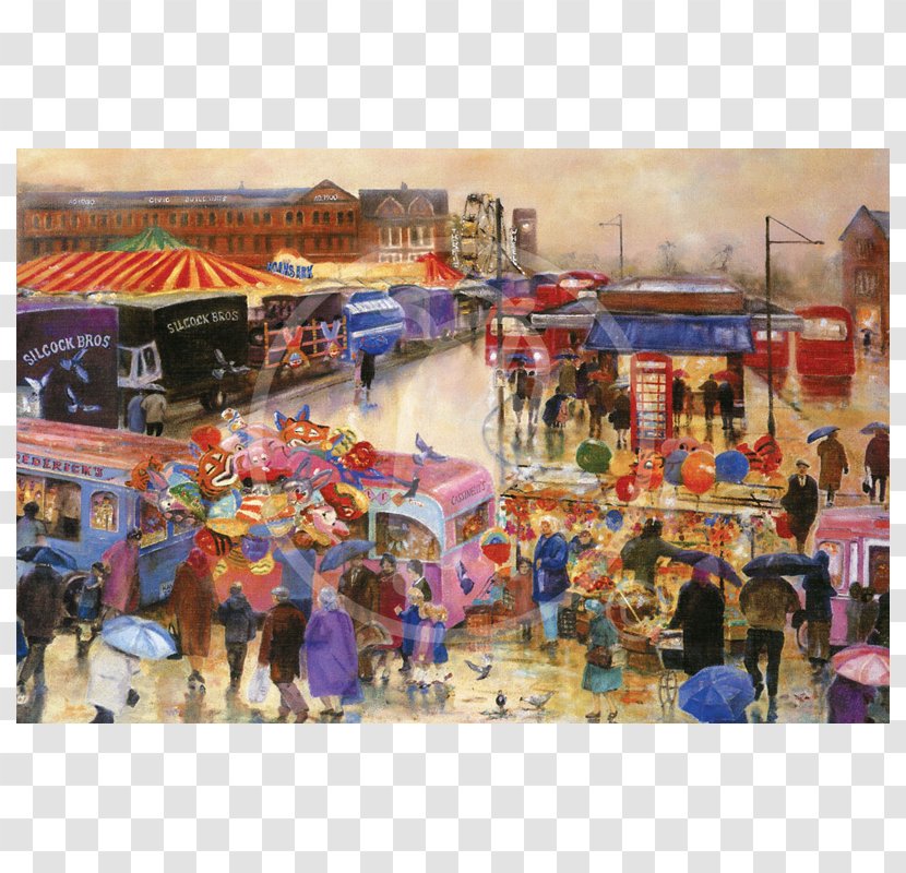 Painting Market Place, Wigan Art Memories Of Hall - Fair - And Just Transparent PNG