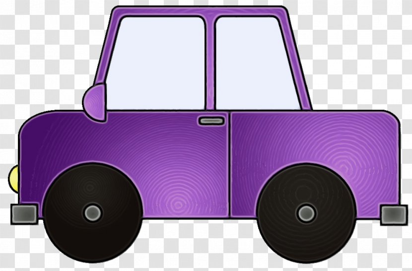 Motor Vehicle Purple Mode Of Transport Rolling - Watercolor - Wheel Transparent PNG