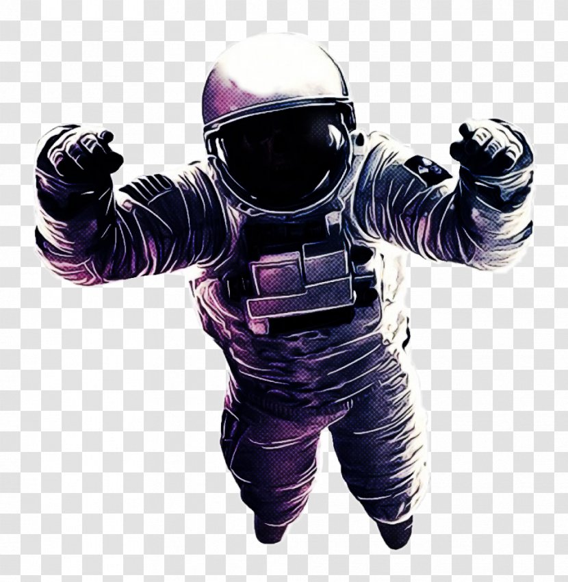 Astronaut Cartoon - Purple - Helmet Figurine Transparent PNG