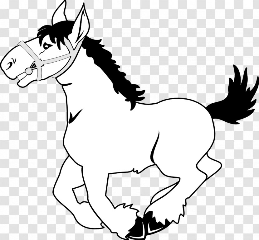 Horse Pony Cartoon Clip Art - Monochrome Photography - Images In Transparent PNG