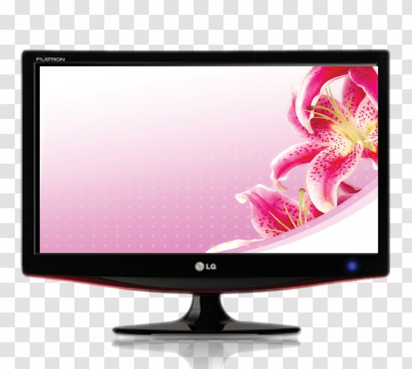 Computer Monitor LCD Television LG Corp Wallpaper - Output Device - Red Flower Display Transparent PNG