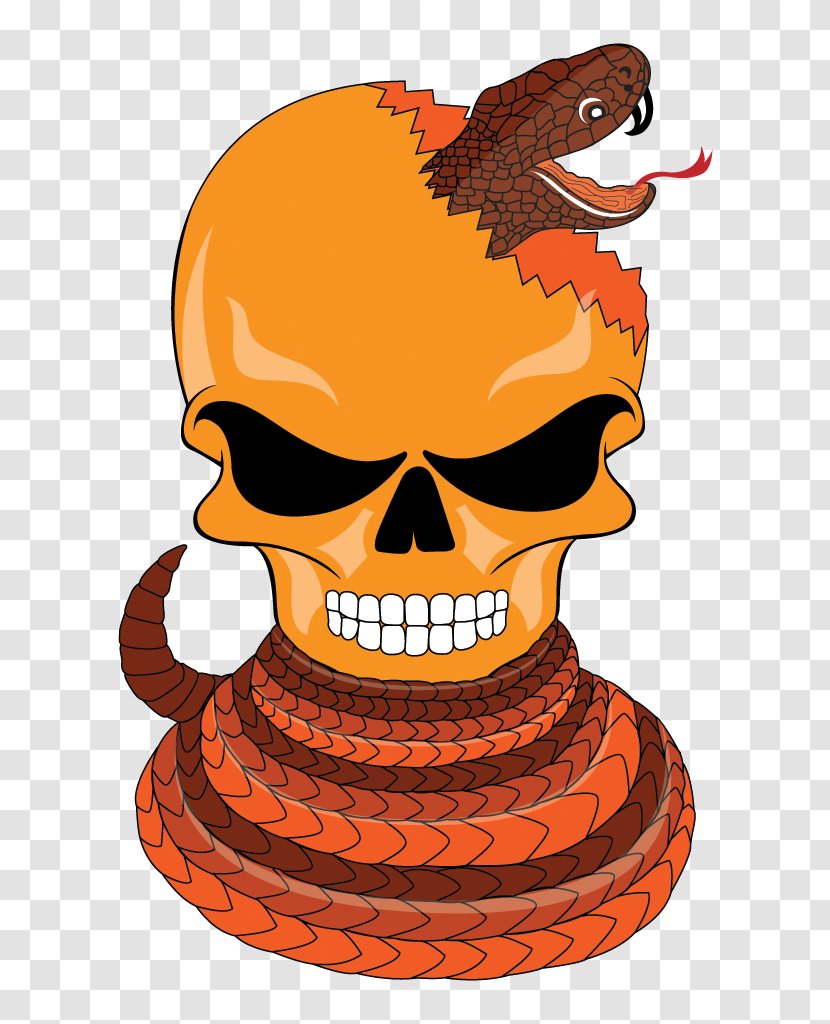 Skull Character Fiction Clip Art - Orange Transparent PNG