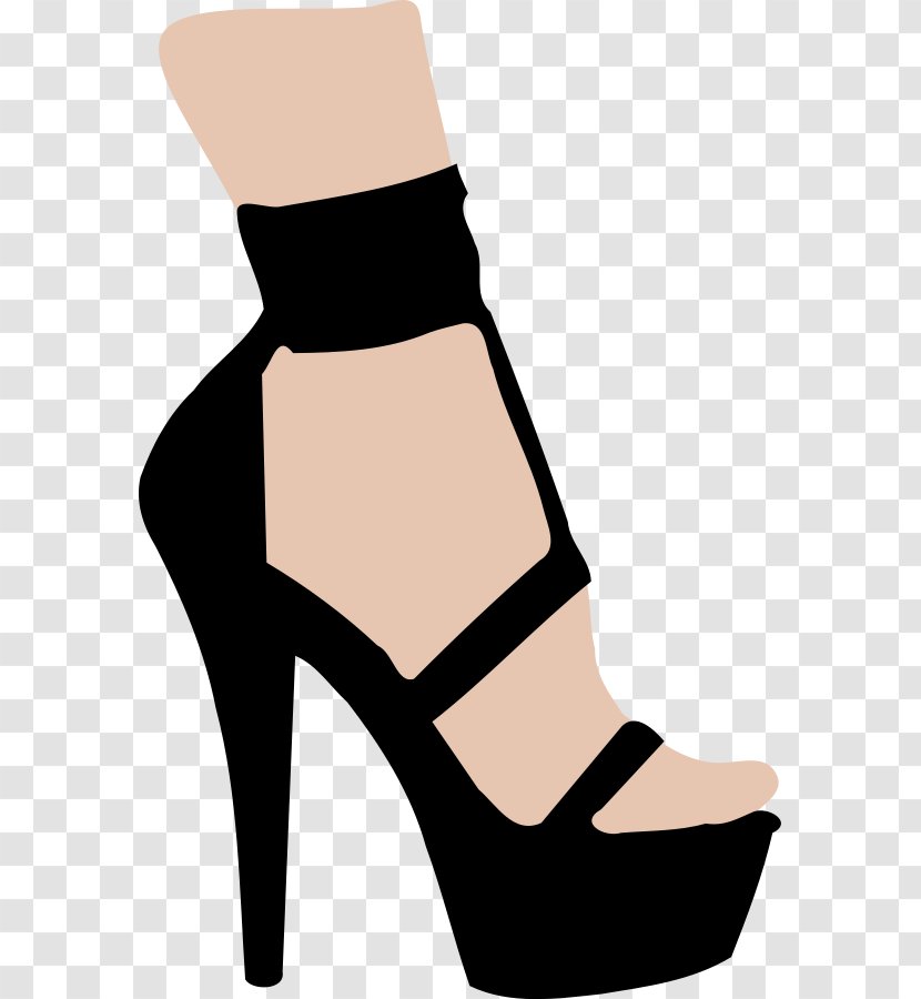 High-heeled Footwear Shoe Boot Clip Art - Silhouette - Black Woman Clipart Transparent PNG